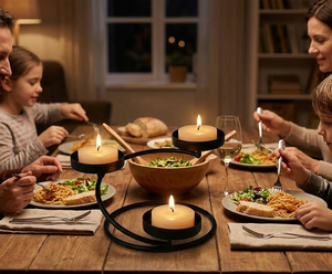 Candelabro Circular de Metal con Impresión Multicolor, Hecho a Mano, Resistente al Calor, Centro de Mesa para Pascua, Decoración para el Hogar - Product Image 2