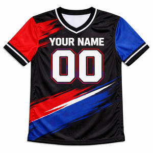 Maillot de football américain personnalisé, coupe courte, respirant, séchage rapide, tissu polyester, nom et numéro du joueur brodés sur mesure - Product Image 1