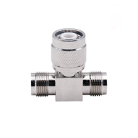 Adaptateur en T de type N, femelle vers mâle vers femelle, coupleur coaxial RF 3 voies, 50 ohms, connecteur répartiteur en T en laiton massif