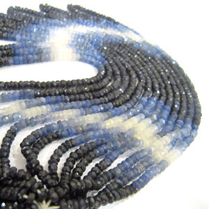 Cuentas de zafiro azul natural de 3-4 mm, hilo de cuentas de zafiro de Birmania de 8 pulgadas de largo - Product Image 4