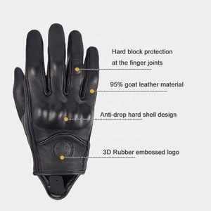Guantes de moto de cuero genuino para invierno, guantes de carreras negros de alta calidad, guantes de moto para carretera, cálidos. - Product Image 4