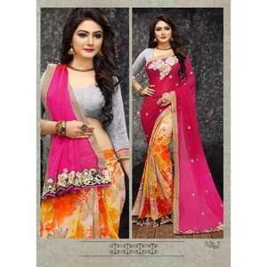 Sari elegante y moderno con blusa para mujer que le da un aspecto elegante en la oficina, bodas, fiestas, festivales, la vida diaria y en todas las ocasiones. - Product Image 1