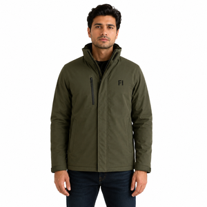 เสื้อแจ็คเก็ตผู้ชายแบบลำลองสำหรับกิจกรรมกลางแจ้ง ผ้า softshell กันน้ำ น้ำหนักเบา เหมาะสำหรับฤดูหนาว คอสูง ซิปยาวเต็มตัว รับผลิตแบบ OEM ขายส่ง - Product Image 1