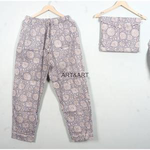 Conjunto de Pijama de Algodón 100% con Estampado Floral para Mujer, Manga Larga, Cuello en V, Cintura Elástica, Ropa de Dormir Informal, Suave y Transpirable, ART&ART Primavera - Product Image 5