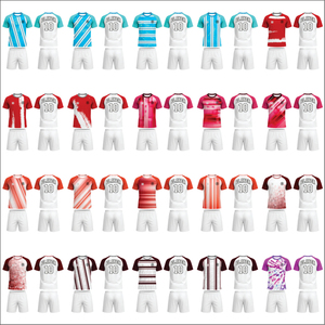 Conjunto de Uniforme de Fútbol Personalizado para Hombre, 100% Poliéster, Estilo Retro, Transpirable, Antibacterial, de Secado Rápido, Cuello en V - Product Image 6