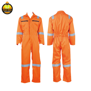 Combinaison de sécurité fluorescente personnalisée 100% coton, vêtements de travail réfléchissants, combinaison de sécurité haute visibilité - Product Image 1