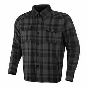 Chemise en flanelle de moto personnalisée rouge et gris à carreaux, légère, en coton respirant, anti-UV, avec fermeture éclair YKK cachée, homologuée CE - Product Image 2