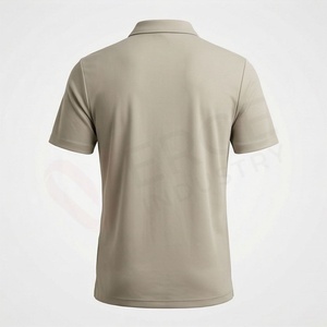 Polo à manches courtes pour homme, beige, tricot uni, coupe décontractée - Product Image 2