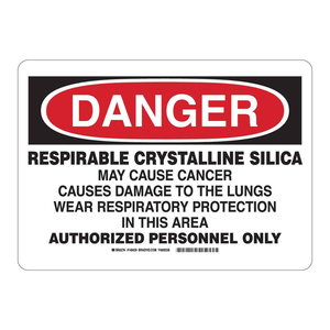 Panneau de signalisation de danger Brady pour la silice cristalline respirable dans les zones de construction et industrielles - Product Image 3