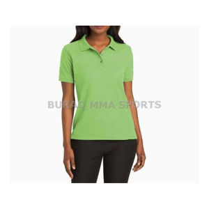 Polo de mujer de manga corta de secado rápido, informal, con cuello de punto, corte regular - Product Image 1
