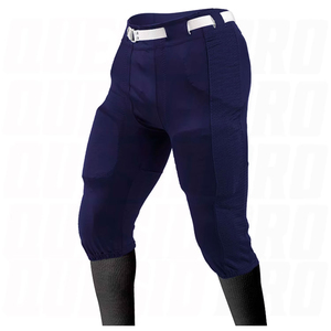 Mens Black Padded American Football Pants Buckle Closure Mesh Breathable <b>Athletic</b> Practice Game Performance Sportswear export - Product Image 2