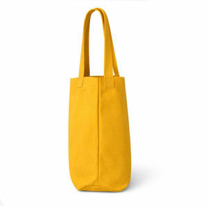 Bolsa de lona personalizada al por mayor, bolsa de lona amarilla con logo impreso personalizado y diseño floral bordado, bolsa de compras - Product Image 4