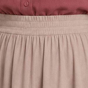 Rosewood and Light Taupe <b>Women</b> Embroidered Blouse and Maxi Skirt Set Long Sleeve Button Up High Waist Modest Two Piece Outfit - Product Image 4