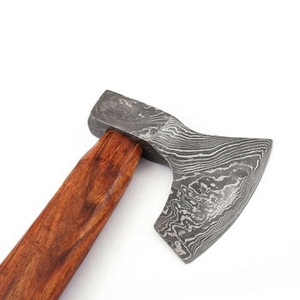 Hacha de Alta Calidad con Cabeza de Acero de Alto Contenido de Carbono de Grado Industrial, Mango de Madera de Palo de Rosa con Empuñadura de Cuero, ZA DAMASCUS MAKERS, Modelo Mattock Head Axe 5 - Product Image 4