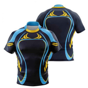 Camisetas de Rugby Transpirables de Primera Calidad con Números y Nombres de Equipo Personalizados, Manga Corta, Impresión Sublimada, Precio Bajo - Product Image 1