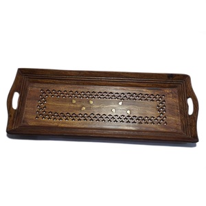 ถาดเสิร์ฟไม้ทำมือพร้อมหูจับ ไม้มะม่วงขัดเงา ถาดชา กาแฟ ถาดตกแต่ง ปลอดภัยสำหรับเครื่องล้างจาน เป็นมิตรกับสิ่งแวดล้อม - Product Image 5