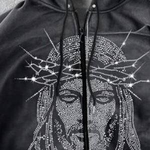 Sudaderas con Pedrería Estilo Bling para Hombre, Venta al Por Mayor, Color Personalizado, Cómodas y Transpirables, Sudadera con Cierre para Moda Urbana - Product Image 3