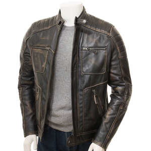 Chaqueta de Cuero Vacuno para Hombre, Estilo Urbano, Cuello Alto, Impermeable, Transpirable y Resistente al Viento, Superventas OEM - Product Image 3