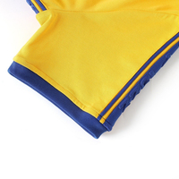 T-shirt SGRHO Premium Or Gaufré à Bordure Bleu Royal Manches Courtes Col Rond Texturé Style Sororité Universitaire Décontracté Mode Sport