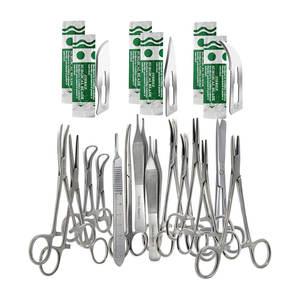 Kit de Instrumentos Quirúrgicos Multiusos de 44 Piezas con Tijeras, Pinzas Hemostáticas, Fórceps, Mango de Bisturí, Portaagujas y Cuchillas Completas - Product Image 1