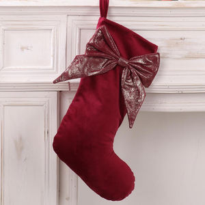 Chaussettes de Noël en velours vert, blanc et rouge, douces, avec décorations brodées - Product Image 2