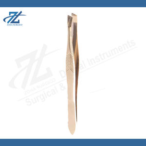 Pince à épiler professionnelle en acier inoxydable à pointe inclinée, durable, avec logo personnalisé, pour l'épilation et le maquillage – Offre spéciale - Product Image 6