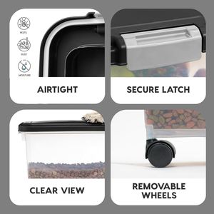 Airtight Pet Food Storage Container up to 54 Lbs Attachable <b>Wheels</b> for Dog Cat Bird Other <b>Small</b> Animals' Food Storage Keep Fresh - Product Image 3