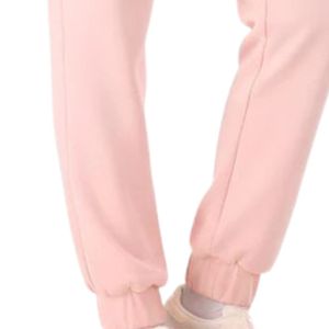 Pantalon de jogging rose clair pour femme, taille haute, cordon de serrage, bas élastiqué, coupe décontractée, confortable pour le quotidien - Product Image 3