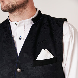 <b>Men's</b> <b>Black</b> Trachten Waistcoat Single Breasted Mandarin Collar Breathable Formal <b>Vest</b> for Oktoberfest - Product Image 5