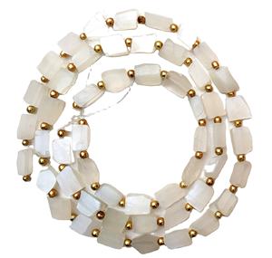 <b>Top</b> Quality 1 Strand Natural 26 Piece White Moonstone Untreated Rough <b>Top</b> Drilled Raw Beads Making Jewelry - Product Image 1