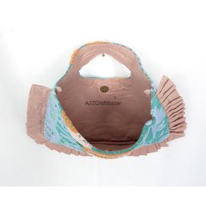 Handmade Vintage Multicolor 100% Cotton Suzani Floral Embroidery Women's Clutch <b>Bag</b> Hand Length Handle Medium Party Exhibition - Product Image 3
