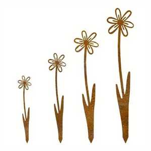 Piquet de jardin en métal minimaliste avec silhouette de marguerite, accent floral moderne pour pelouse, décoration paysagère extérieure - Product Image 2