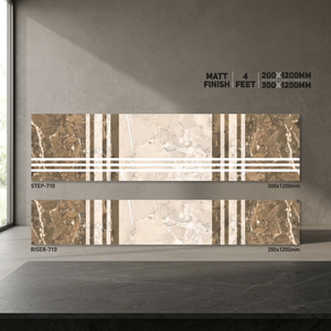 11mm Thick Matte Finish Porcelain <b>Step</b> Riser Tiles 1200x300mm And 1200x200mm Durable Stair Treads For Flooring - Product Image 5