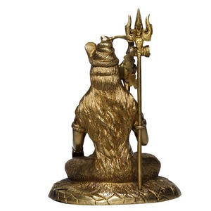 Statue de Shiva en laiton finition vintage, fournisseur indien, pour culte religieux ou élégante décoration hindoue, disponible au prix export. - Product Image 4