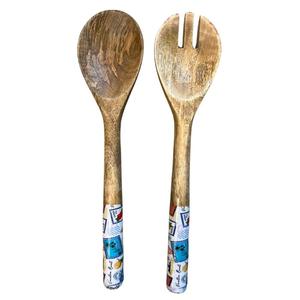 Ensemble de Cuillères et Fourchettes de Service en Bois de Mangue de Haute Qualité, Style Nordique, Sûr pour les Aliments, Accessoires de Cuisine, Ustensiles, Couverts en Bois - Product Image 1