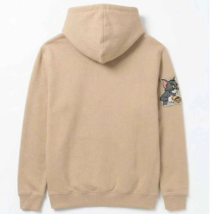 Sweat-shirt à capuche beige pour homme, design personnalisé, coupe classique, décontracté, logo photo personnalisé, respirant, en polaire polyester/coton - Product Image 3