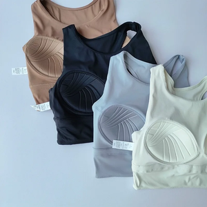 All-in-<b>one</b> Shock-proof Compact Sports Vest Running Breathable Full-<b>cup</b> Yoga Vest Gym Clothing Summer New Fitness Bra - Product Image 3