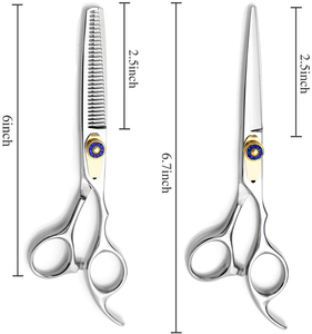 Wholesale Professional Stainless Steel Barber Hair Cutting Thinning Scissors <b>Set</b> with <b>Razors</b> Sharp Blade Tip Salon Grooming Use - Product Image 5