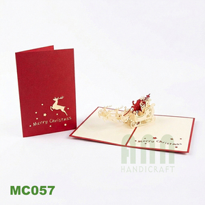 Tarjetas de Felicitación Navideñas 3D Pop-up Personalizadas con Santa Claus, Recuerdo de Agradecimiento, Impresas en Offset en Vietnam, Hechas en Vietnam - Product Image 1