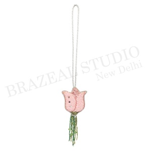 Tissu velours/satin écologique fait à la main brodé personnalisé en gros décorations d'arbre de Noël avec renne de chameau - Product Image 6