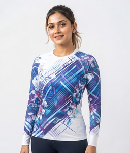 Women Sublimation Rashgaurd Full Sleeve Slim Fit Compression Rash Guard 100% Polyester O-Neck Training Sublimated <b>Rashguards</b> - Product Image 6