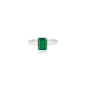 Bague fine en argent sterling 925, 100 % authentique, avec pierre précieuse onyx vert, prix de gros, pour femme, idéale pour les mariages et les soirées. - Product Image 1