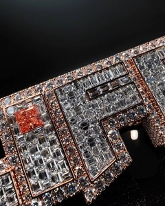 Luxury Iced Out Custom Name Letter <b>Pendant</b> 925 <b>Silver</b> Hip Hop <b>Pendant</b> Two Tone Personalized <b>Initial</b> Letter <b>Pendant</b> For Gifts - Product Image 4