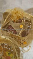 Ensemble de plateaux en métal Pichwai avec pot et panier-cadeau pour fête