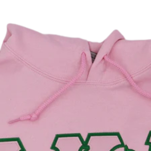 Sudadera con Capucha AKA Pink Pullover Ivy con Letra Griega Bordada, Sudadera de Forro Polar para Mujer, Color Rosa - Product Image 3