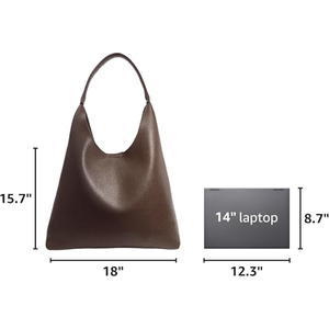Women’s Vegan Leather Shoulder <b>Handbag</b>, Soft <b>Slouchy</b> Tote Purse, Large Capacity Casual Carryall Bag for Daily Use - Product Image 5