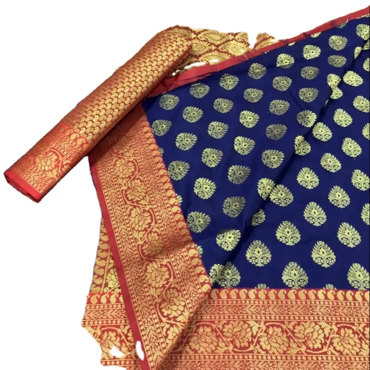 Attraente collezione Sari di classe Banarasi colorata e Zardosi da lavoro per signore di classe da collezione