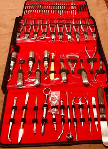 Kit d'instruments dentaires professionnels manuels en acier inoxydable pour chirurgie et extraction : forceps, élévateurs, détartreurs, miroir - Certifié CE - Product Image 4