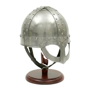Casco Vikingo Medieval Hecho a Mano de Acero Suave para Cabeza y Rostro, Armadura para Cosplay, Reenactamiento, Casco de Guerrero Nórdico del Renacimiento Histórico - Product Image 6