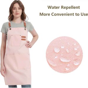 ผ้ากันเปื้อนครัวแบบผ้าแคนวาส สกรีนโลโก้ได้ กันน้ำ ผ้าฝ้าย ผ้ากันเปื้อนเชฟ ปรับขนาดได้ ผ้ากันเปื้อนทำอาหาร มีกระเป๋าหลายช่อง - Product Image 5